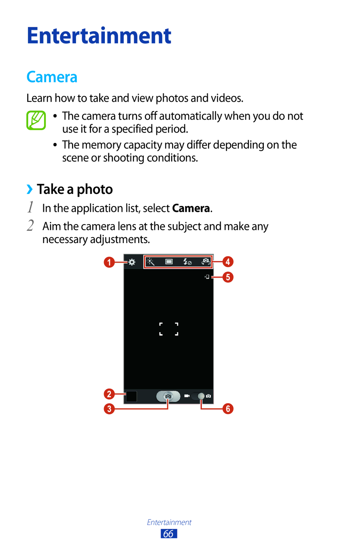 Samsung GT-S7562 user manual Camera, ››Take a photo 