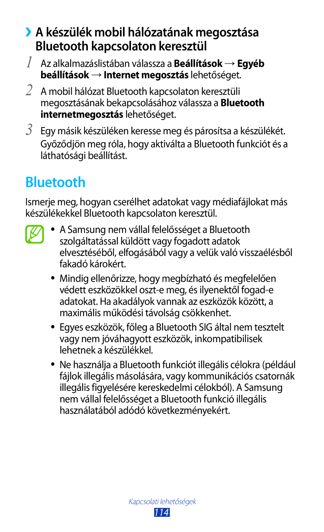 Samsung GT-S7562CWZVVT, GT-S7562UWADBT, GT-S7562ZKADBT, GT-S7562UWAEUR, GT-S7562ZKAXEO, GT-S7562ZKAEUR manual Bluetooth 