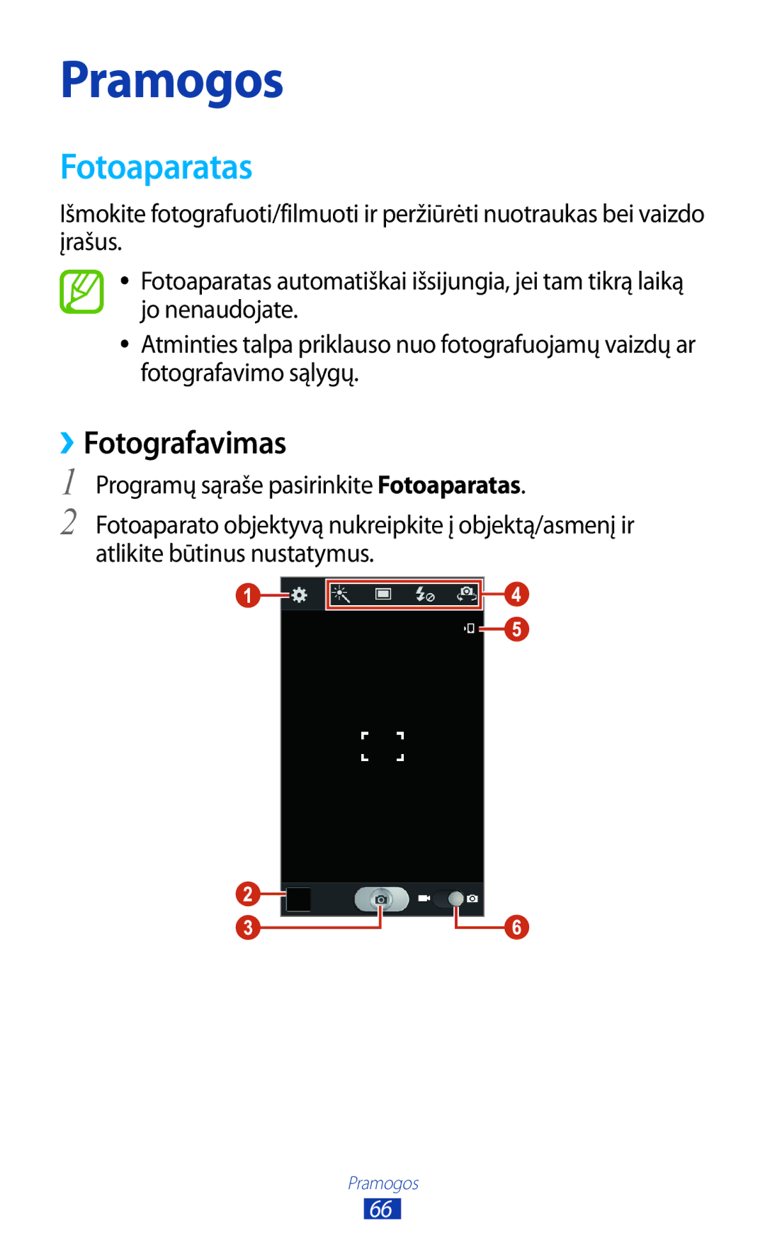 Samsung GT-S7562CWZSEB, GT-S7562UWASEB, GT-S7562ZKASEB manual Fotoaparatas, ››Fotografavimas 