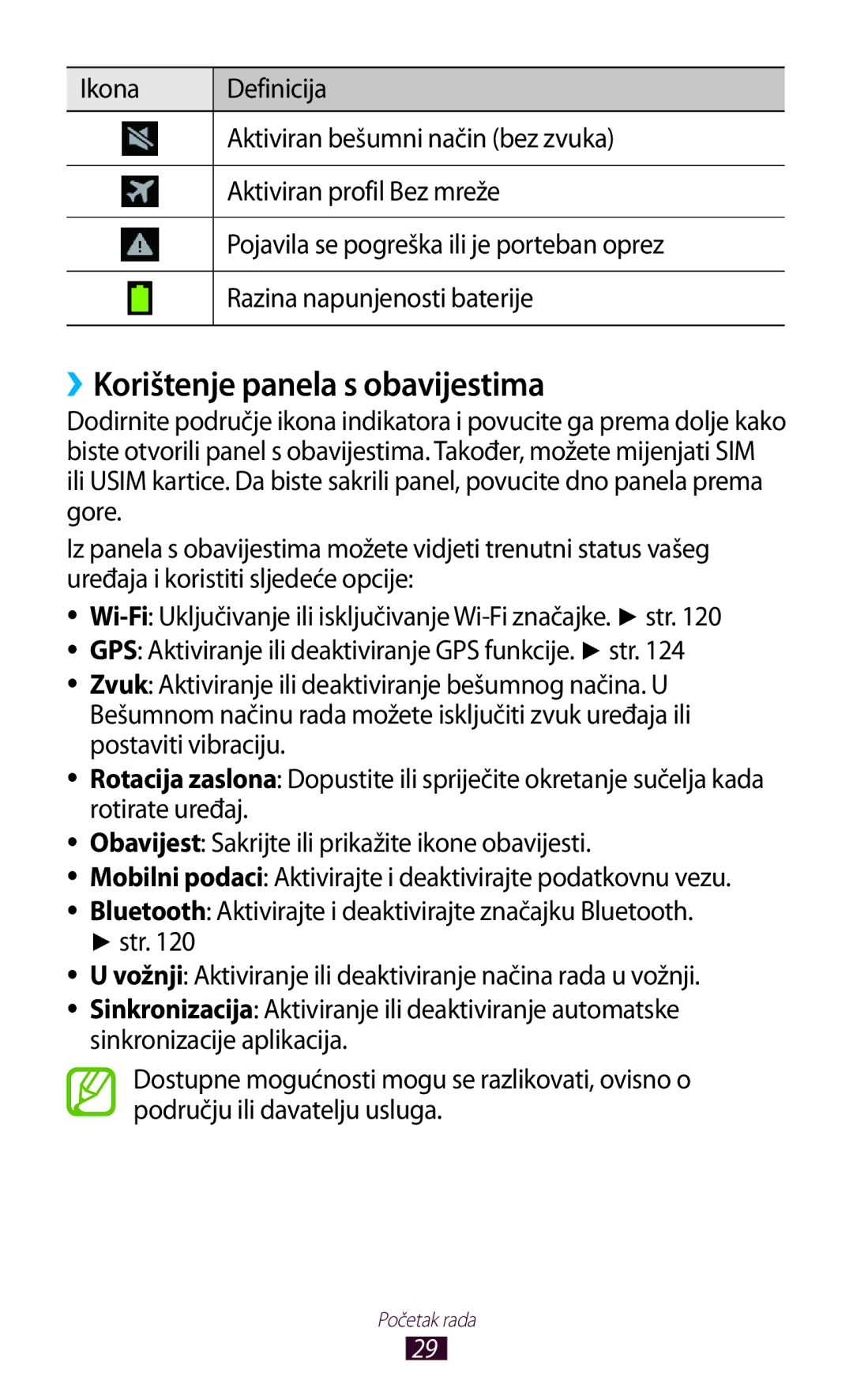 Samsung GT-S7562ZKAMSR, GT-S7562UWATRA, GT-S7562ZKATSR, GT2S7562UWATRA, GT2S7562ZKATRA ››Korištenje panela s obavijestima 