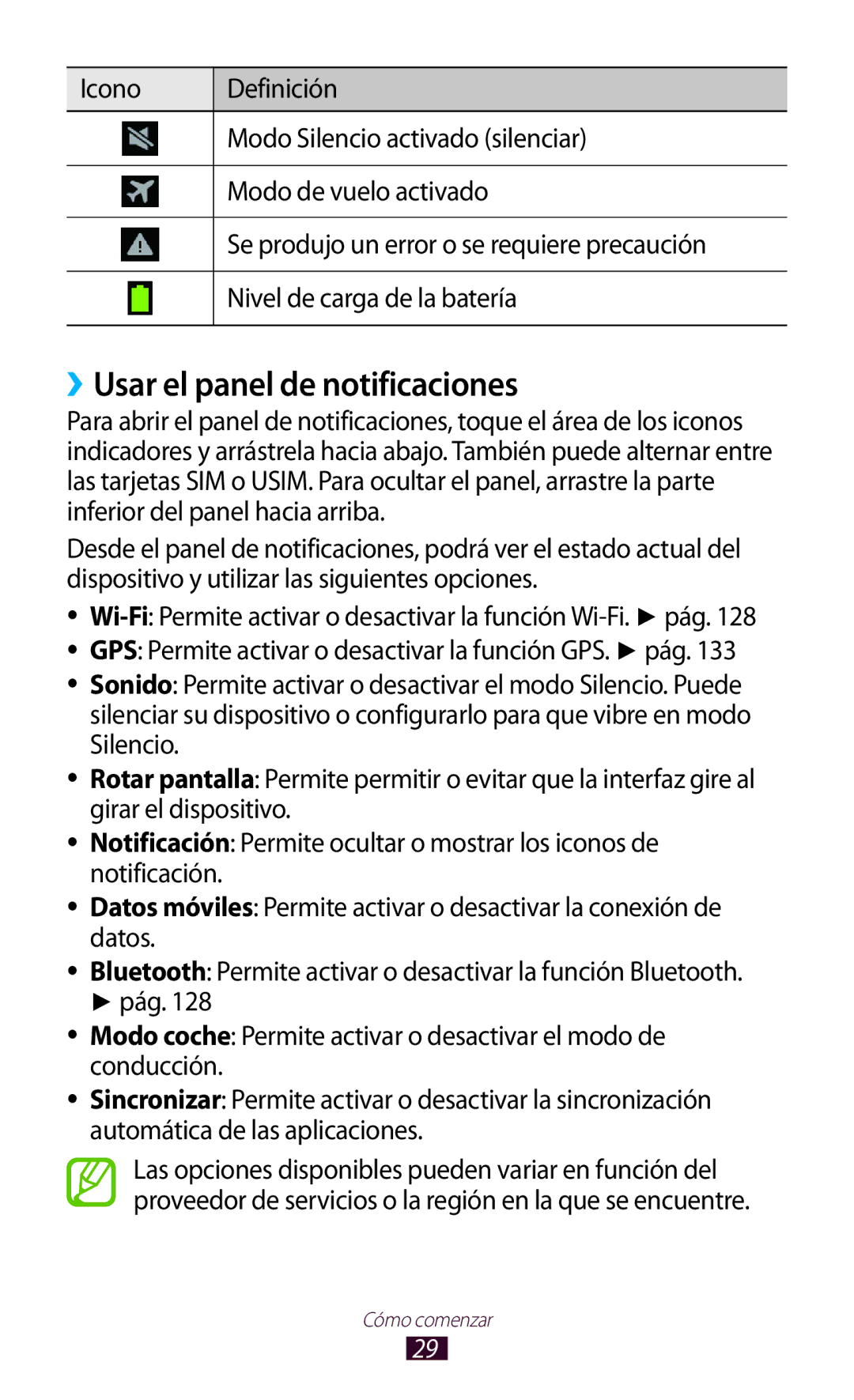 Samsung GT-S7562ZKADBT, GT-S7562ZKAOPT, GT-S7562UWADBT, GT-S7562UWATPH, GT-S7562ZKATPH manual ››Usar el panel de notificaciones 