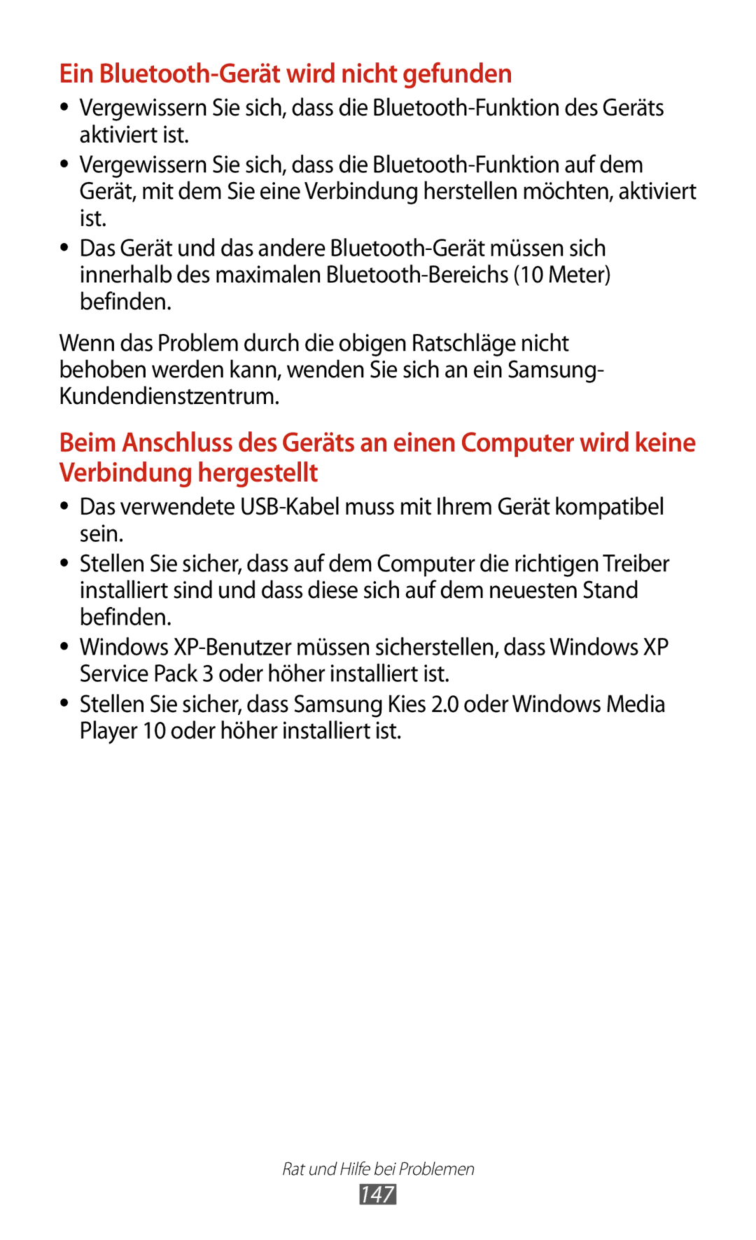 Samsung GT-S7562UWATPH, GT-S7562ZKAOPT, GT-S7562UWADBT, GT-S7562ZKATUR manual Ein Bluetooth-Gerät wird nicht gefunden 