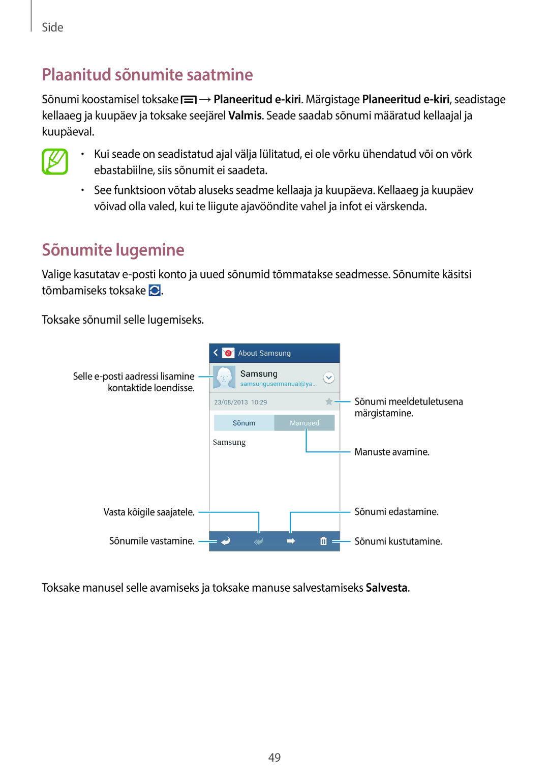 Samsung GT-S7580UWASEB, GT-S7580ZKASEB manual Sõnumite lugemine 