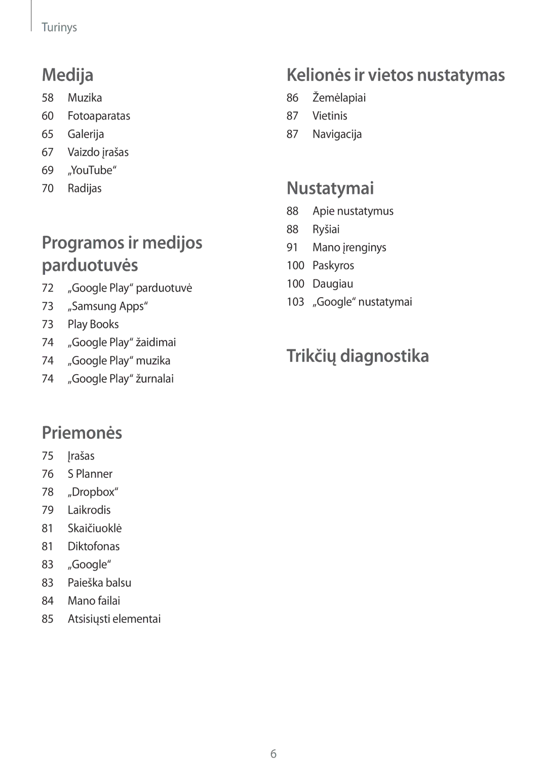 Samsung GT-S7580ZKASEB, GT-S7580UWASEB manual Nustatymai 