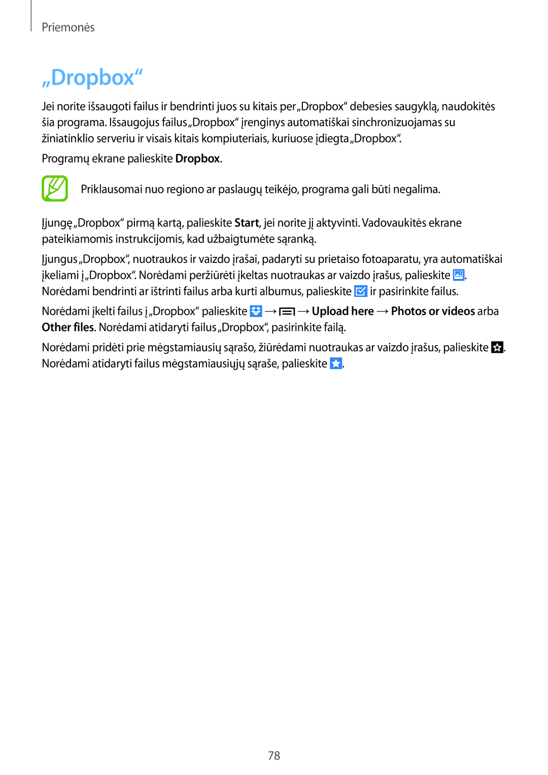 Samsung GT-S7580ZKASEB, GT-S7580UWASEB manual „Dropbox 