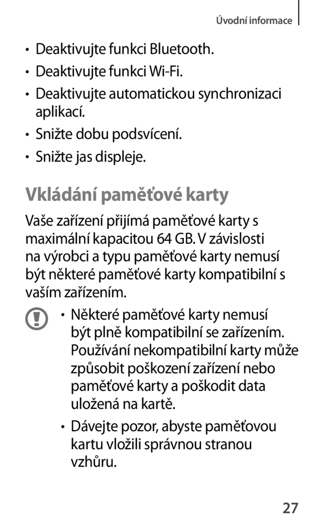 Samsung GT-S7580ZKAETL, GT-S7580ZKATPL, GT-S7580UWAEUR, GT-S7580ZKAPLS, GT-S7580ZKAEUR, GT-S7580UWAXEO Vkládání paměťové karty 