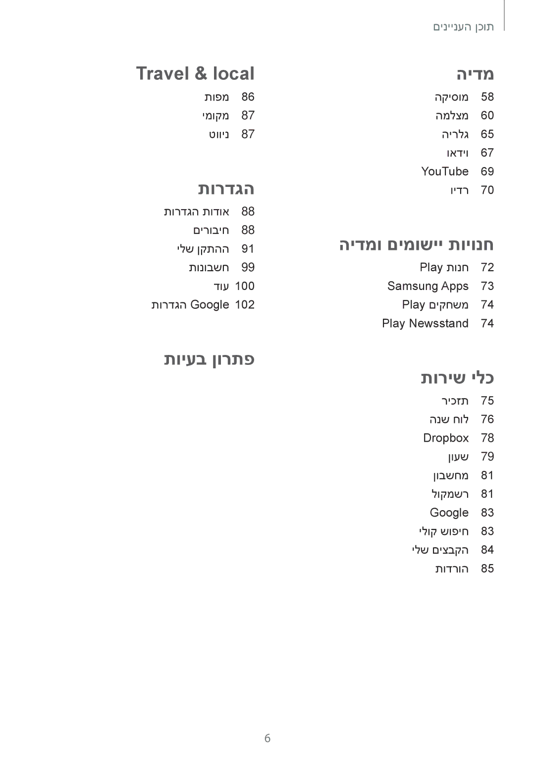 Samsung GT-S7580ZKLCEL, GT-S7580ZKLPCL, GT-S7580UWLILO, GT-S7580UWLCEL, GT-S7580UWLPCL, GT-S7580ZKLILO manual הידמ 