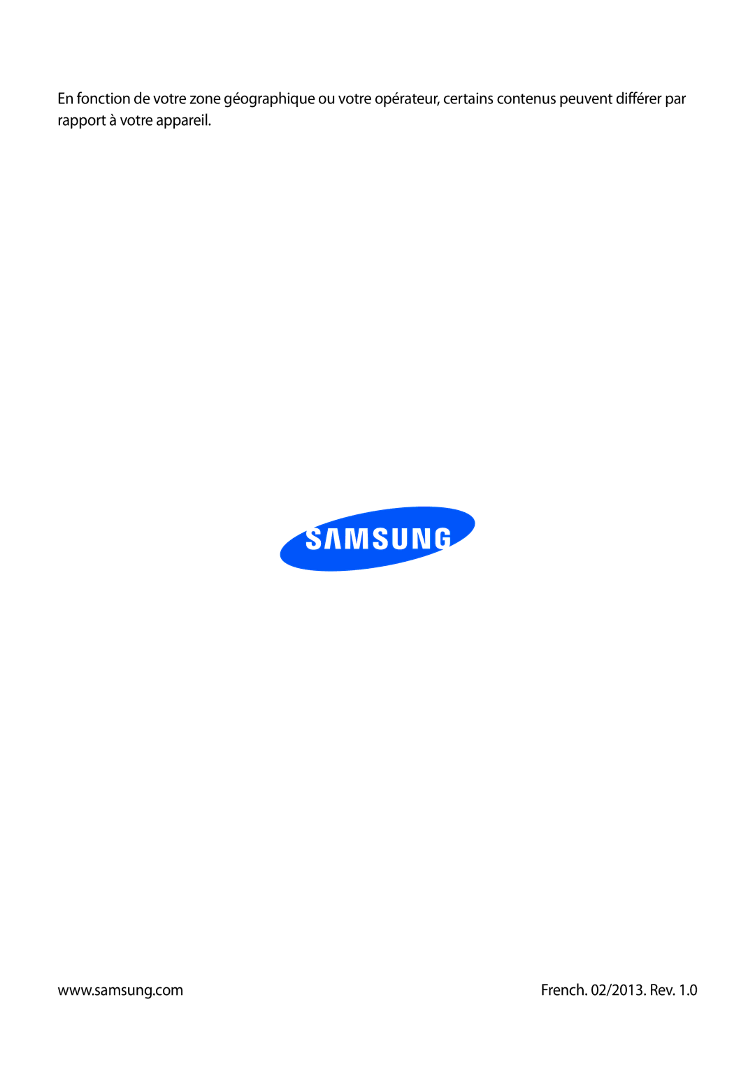 Samsung GT-S7710KRABGL, GT-S7710TAABGL manual French /2013. Rev 