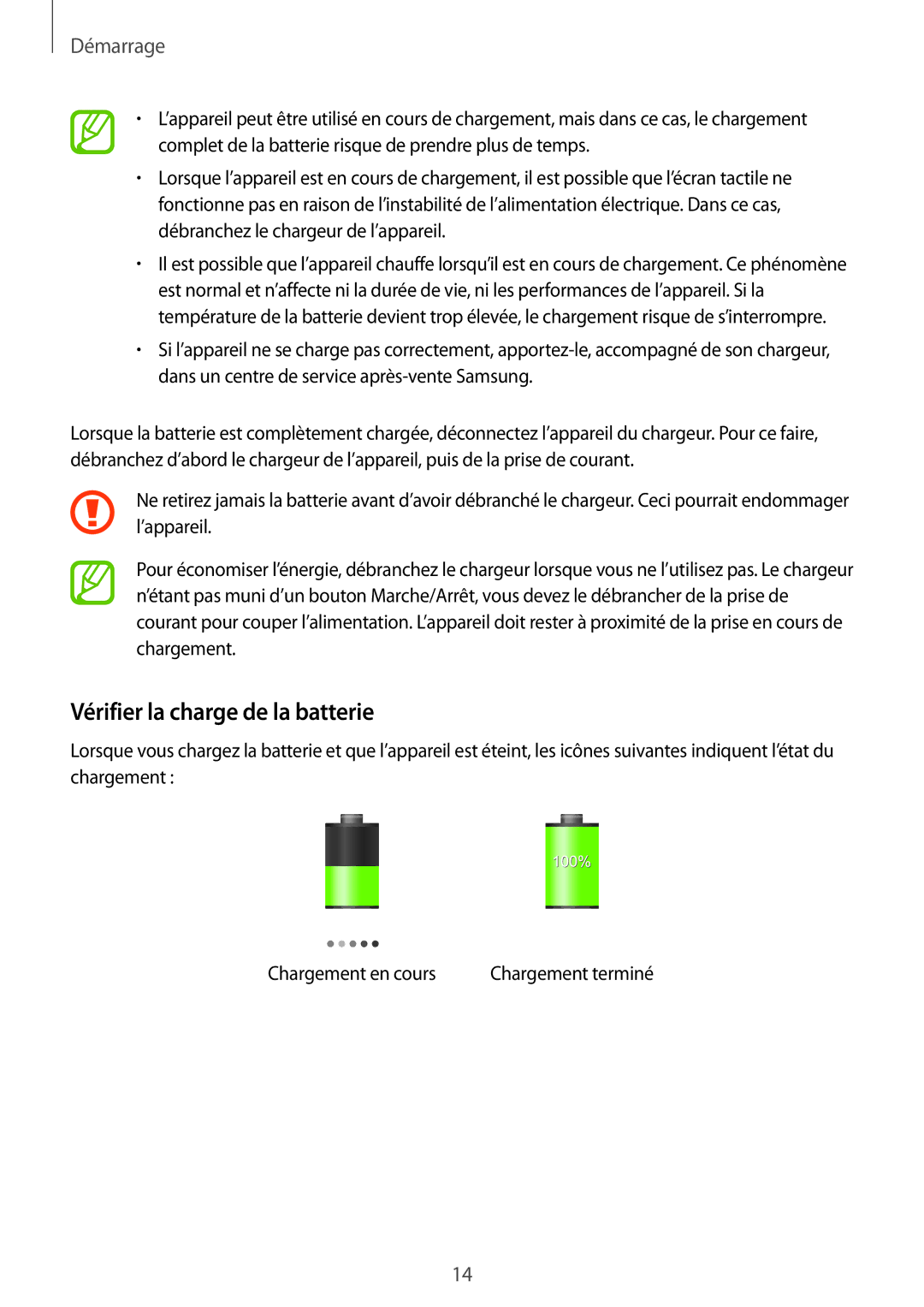 Samsung GT-S7710KRABGL, GT-S7710TAABGL manual Vérifier la charge de la batterie 