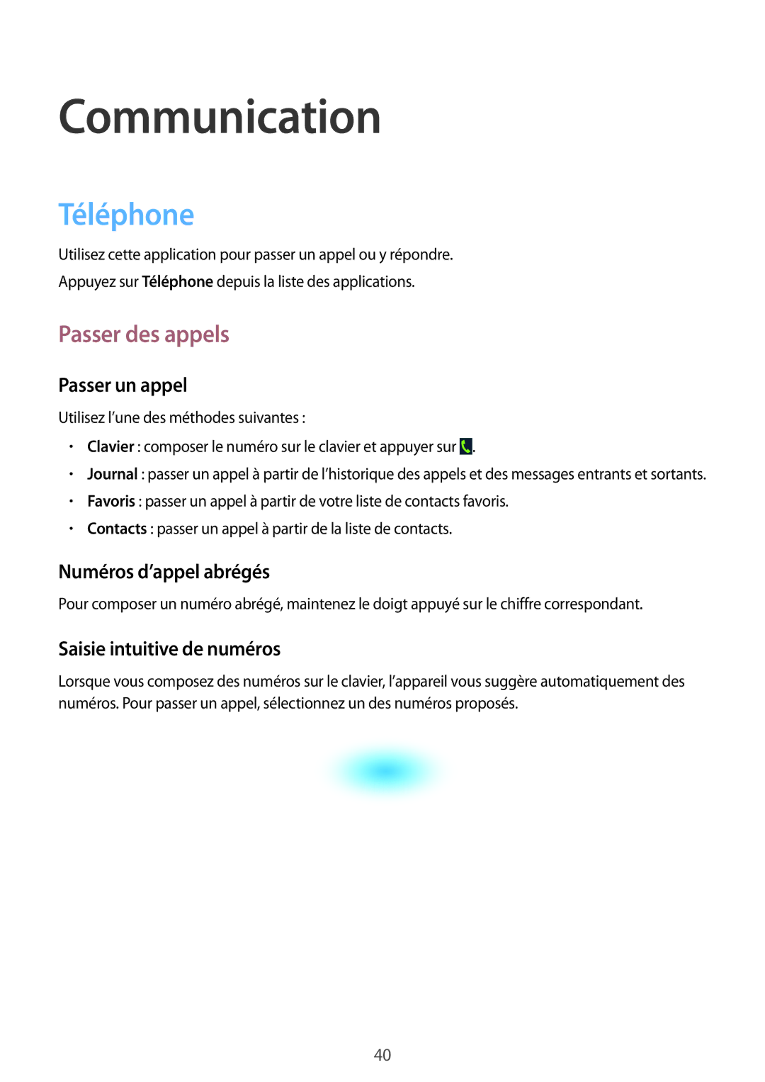 Samsung GT-S7710KRABGL, GT-S7710TAABGL manual Communication, Téléphone, Passer des appels 