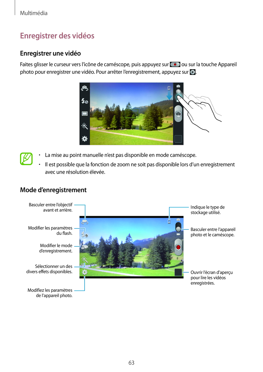 Samsung GT-S7710TAABGL, GT-S7710KRABGL manual Enregistrer des vidéos, Enregistrer une vidéo, Mode d’enregistrement 