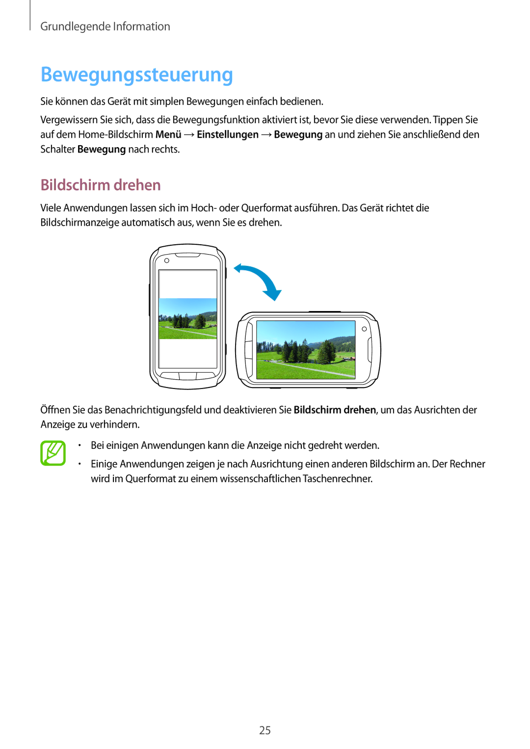 Samsung GT-S7710TAAPRT, GT-S7710KRADBT, GT2S7710TAADBT, GT2S7710KRADBT, GT-S7710TAAVGR Bewegungssteuerung, Bildschirm drehen 