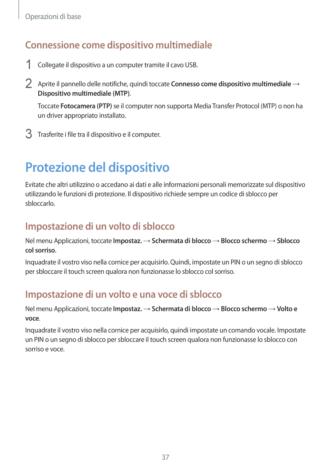 Samsung GT-S7710TAAITV, GT-S7710KRAITV manual Protezione del dispositivo, Connessione come dispositivo multimediale 