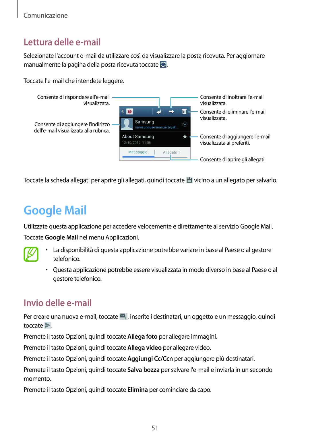 Samsung GT-S7710TAAPRT, GT-S7710KRAITV, GT-S7710TAAITV, GT-S7710TAAXEO, GT-S7710TAAPLS manual Google Mail, Lettura delle e-mail 