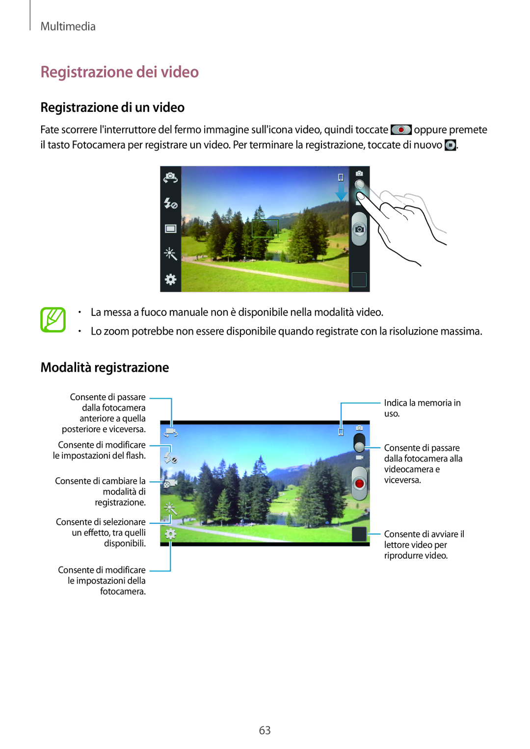 Samsung GT-S7710TAAPRT, GT-S7710KRAITV manual Registrazione dei video, Registrazione di un video, Modalità registrazione 