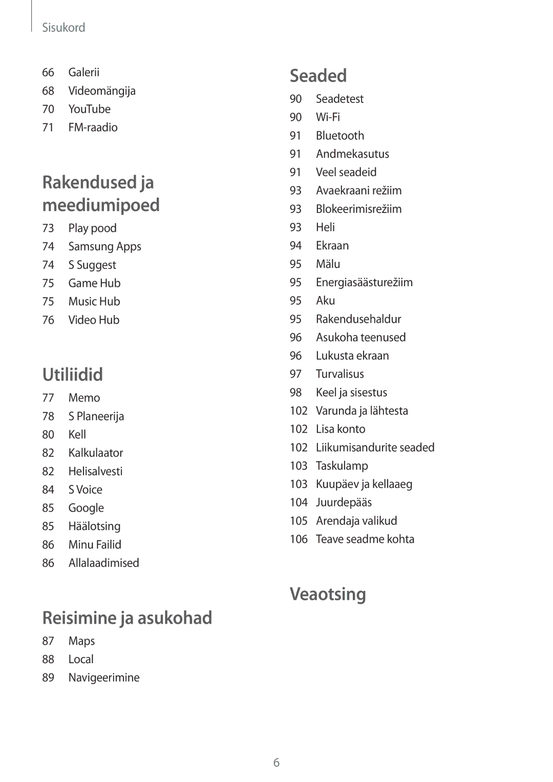 Samsung GT-S7710TAASEB manual Reisimine ja asukohad 