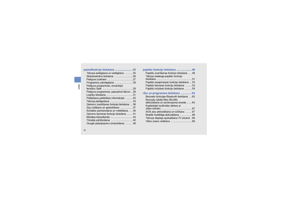 Samsung GT-S8000KKASEB manual Pamatfunkciju lietošana 