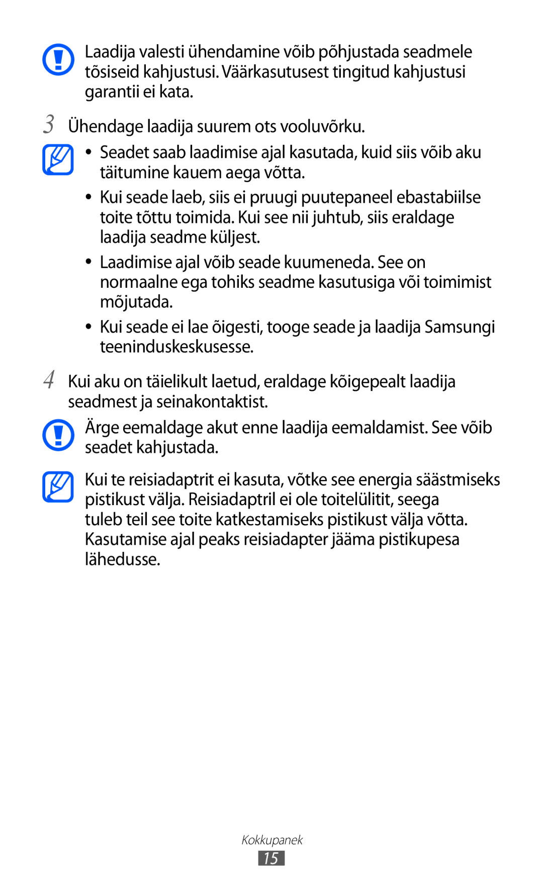 Samsung GT-S8500BAASEB manual Kokkupanek 