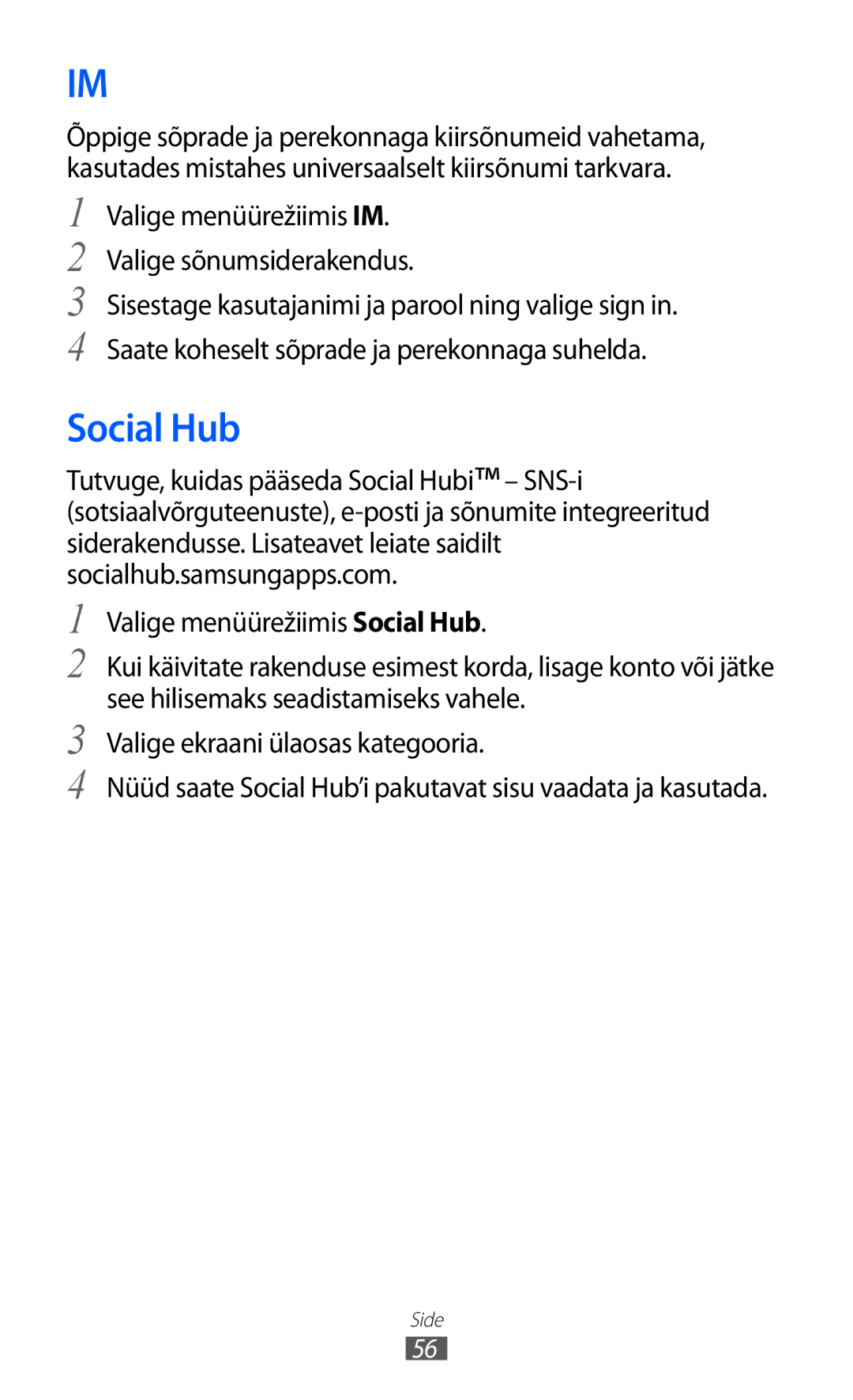 Samsung GT-S8500BAASEB manual Social Hub 