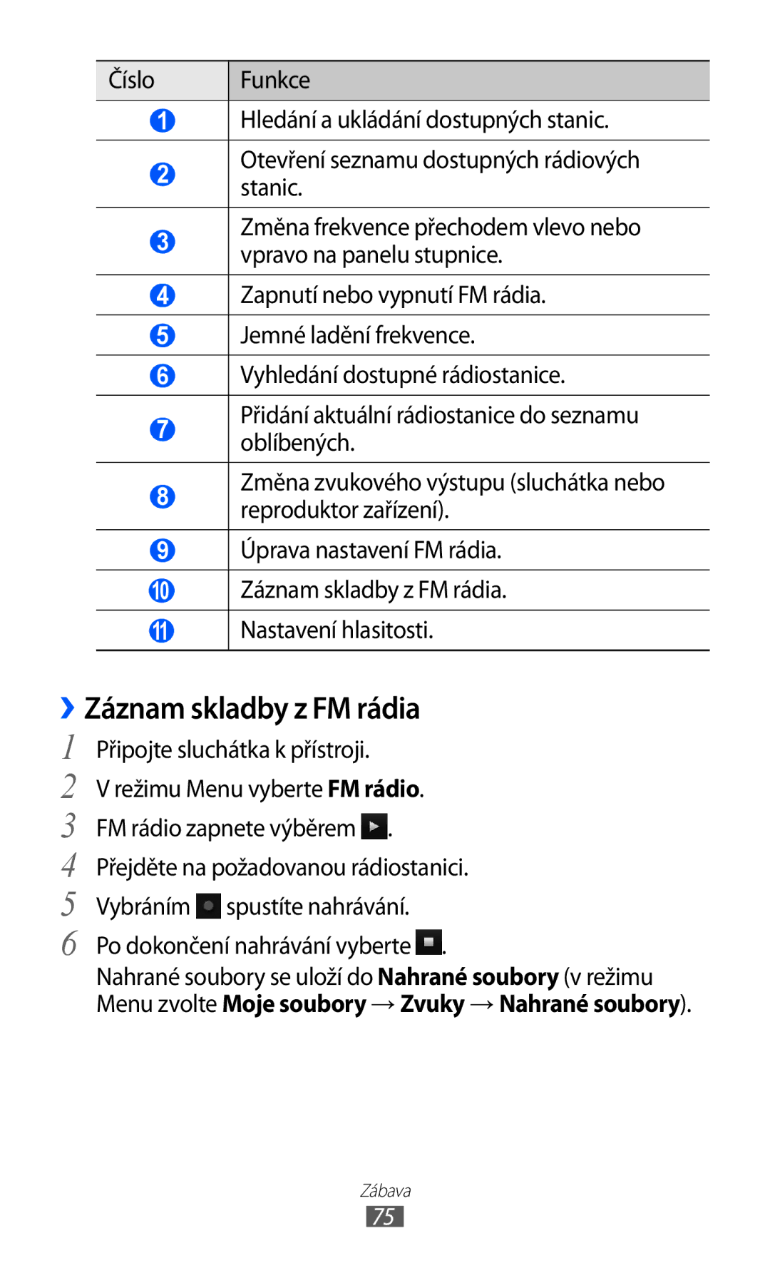 Samsung GT-S8500BAAVDC, GT-S8500BAATMZ manual Nastavení hlasitosti, Připojte sluchátka k přístroji, FM rádio zapnete výběrem 