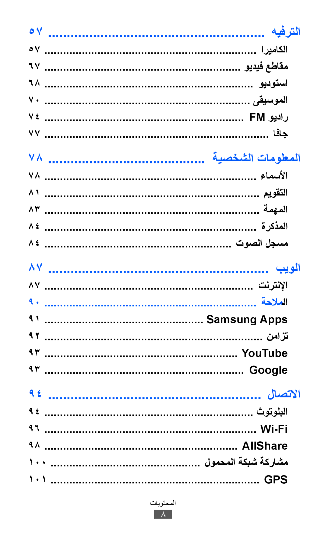 Samsung GT-S8500BAAKEN, GT-S8500BAATUR, GT-S8500HKJECT, GT-S8500HKNXSG, GT-S8500BAAKSA, GT-S8500BAJECT manual هيفرتلا, بيولا 