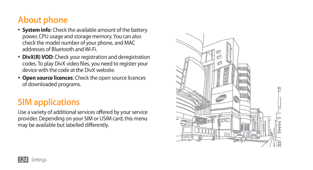 Samsung GT-S8500HKAJED, GT-S8500BAATUR, GT-S8500HKJECT, GT-S8500HKNXSG, GT-S8500BAAKSA manual About phone, SIM applications 