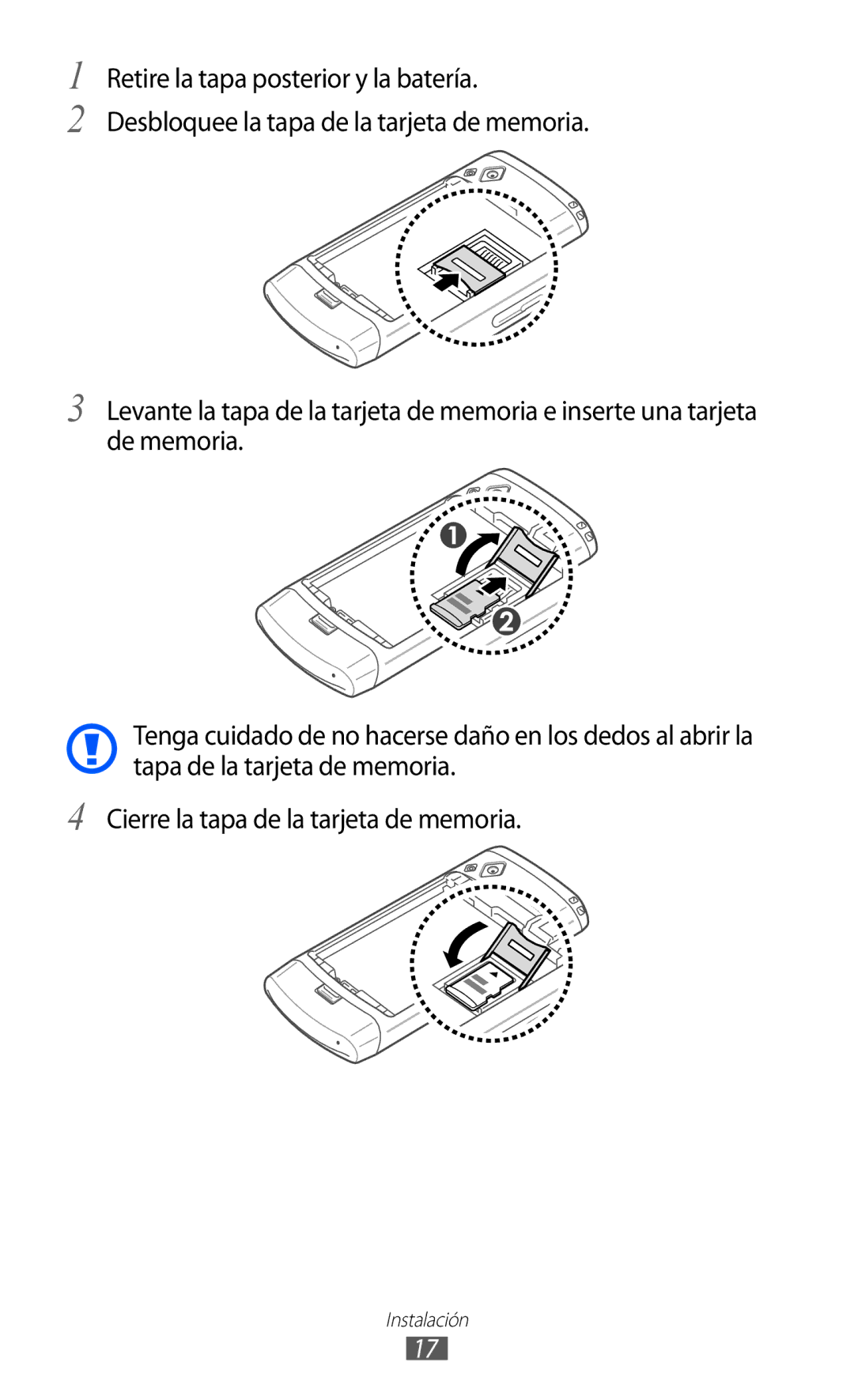 Samsung GT-S8500LRAFOP, GT-S8500PDAFOP, GT-S8500BAAYOG, GT-S8500BAATEE, GT-S8500PDAXEC, GT-S8500LIAATL manual Instalación 