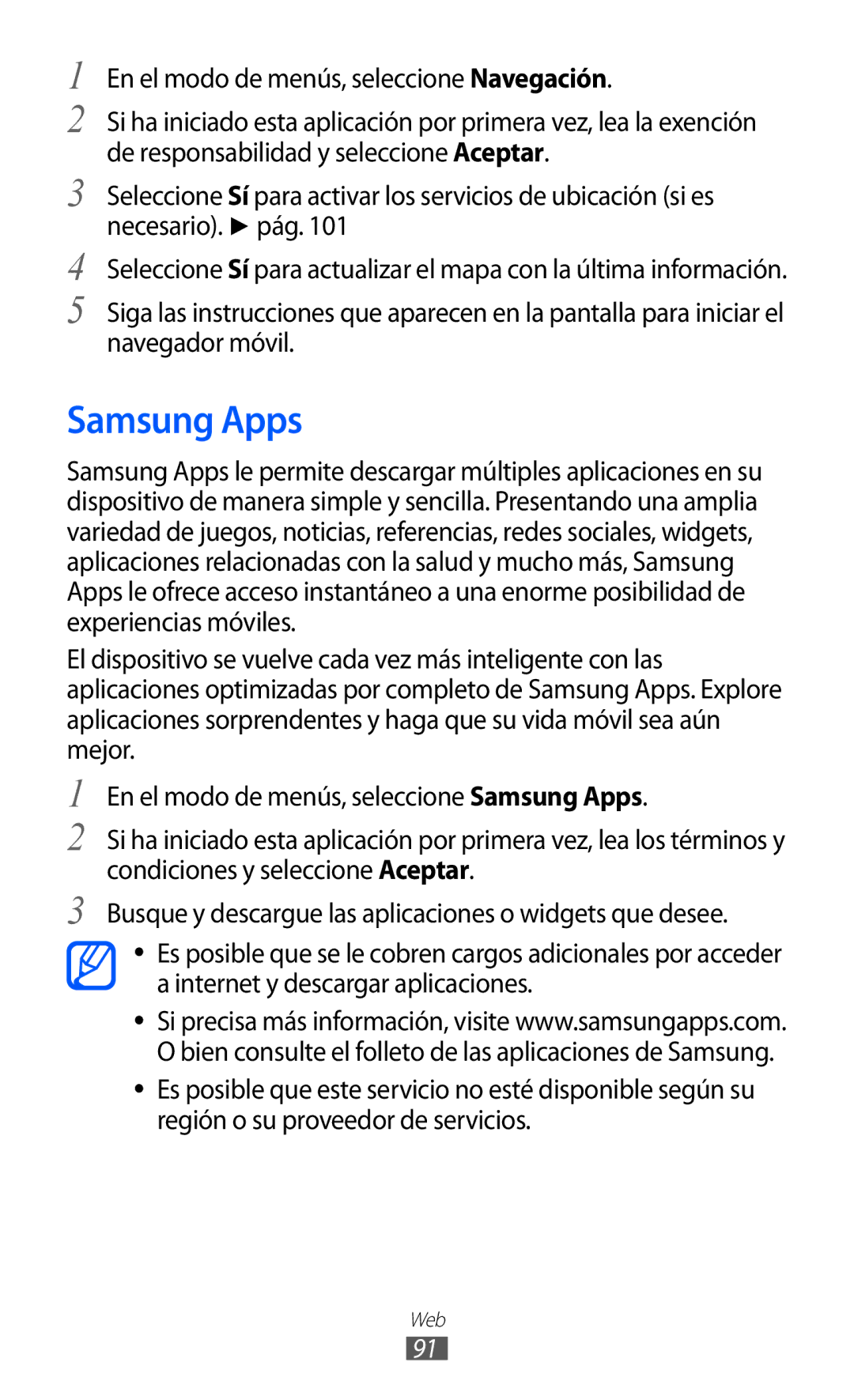 Samsung GT-S8500HKATEE, GT-S8500PDAFOP, GT-S8500BAAYOG, GT-S8500BAATEE, GT-S8500PDAXEC, GT-S8500LIAATL manual Samsung Apps 