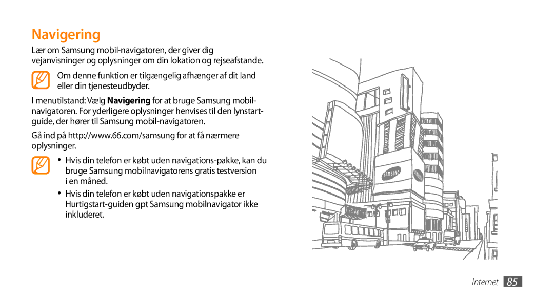 Samsung GT-S8530HKANEE, GT-S8530BAANEE, GT-S8530ISANEE, GT-S8530LIANEE manual Navigering 