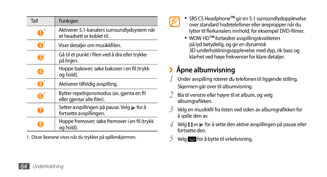 Samsung GT-S8530BAANEE, GT-S8530HKANEE, GT-S8530ISANEE, GT-S8530LIANEE manual ››Åpne albumvisning 