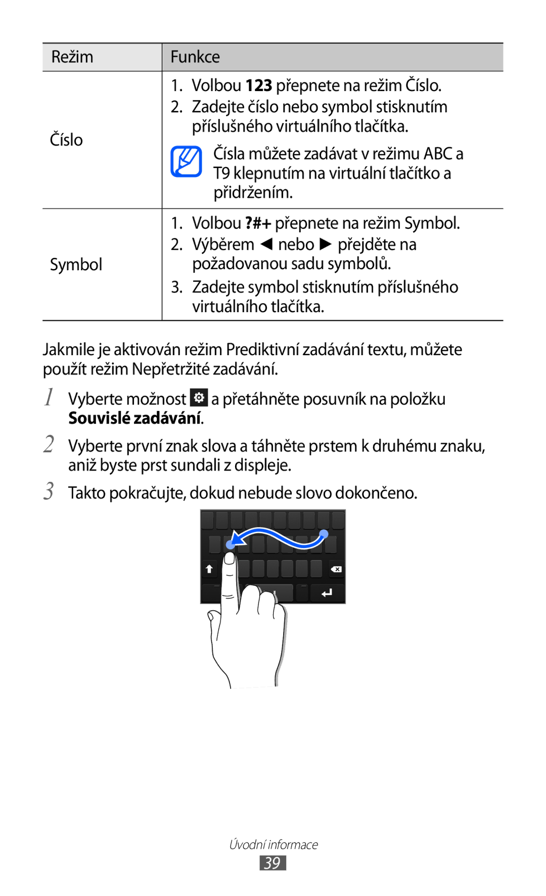 Samsung GT-S8530BAAXEZ, GT-S8530BAAORS, GT-S8530BAATMZ, GT-S8530ISAXEZ manual Souvislé zadávání 