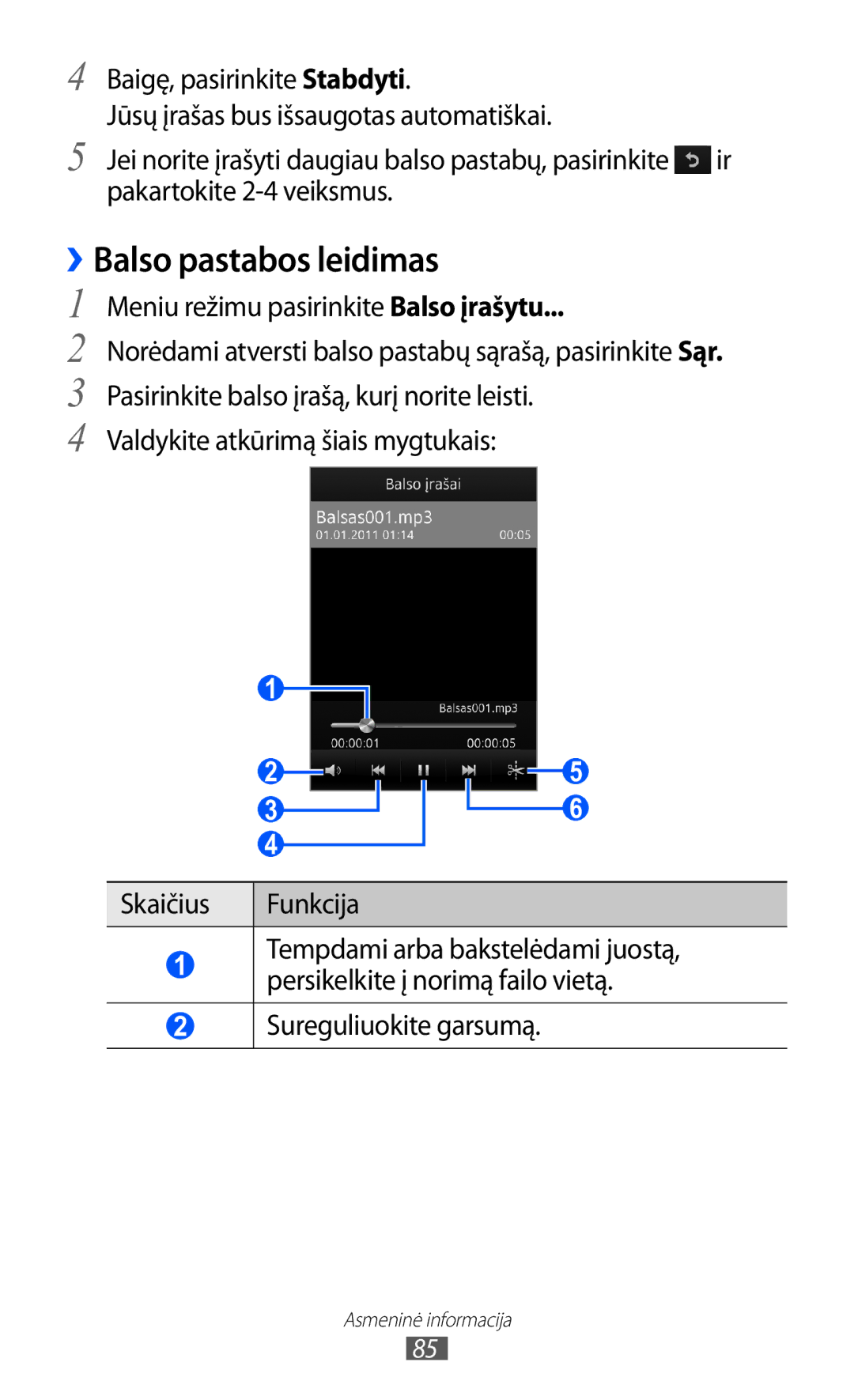 Samsung GT-S8530BAASEB manual ››Balso pastabos leidimas, Sureguliuokite garsumą 