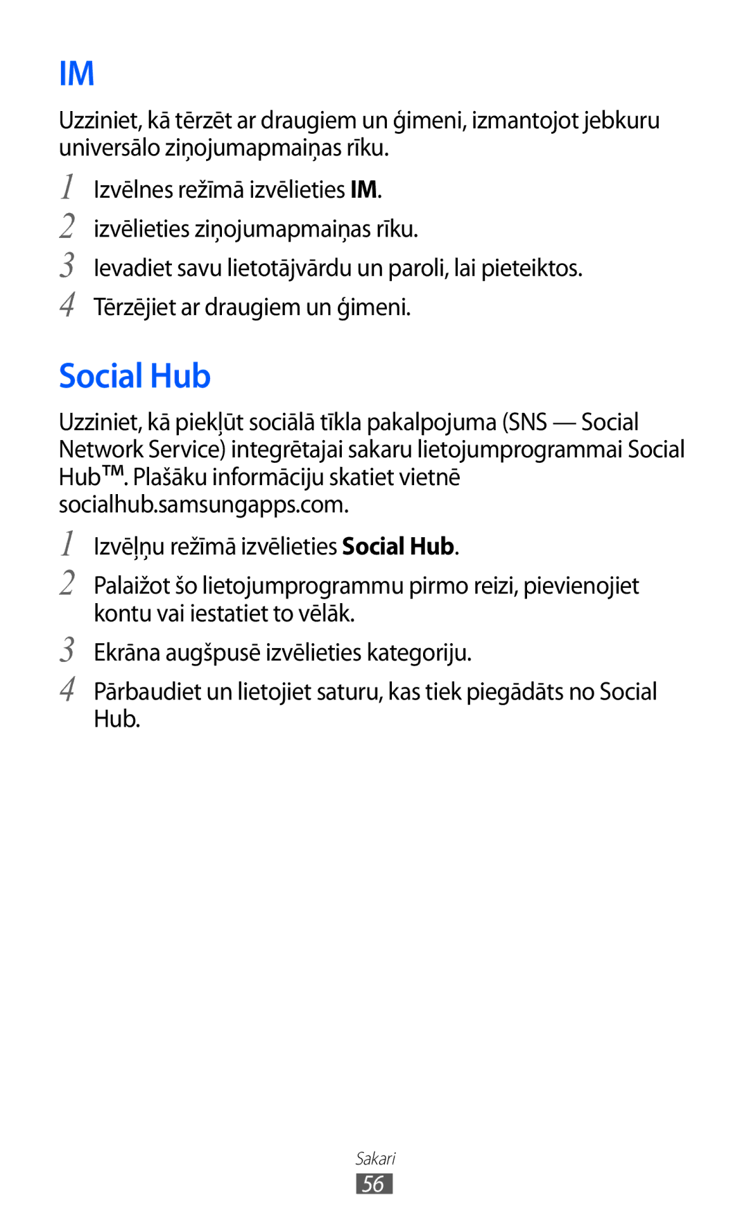 Samsung GT-S8530BAASEB manual Social Hub 