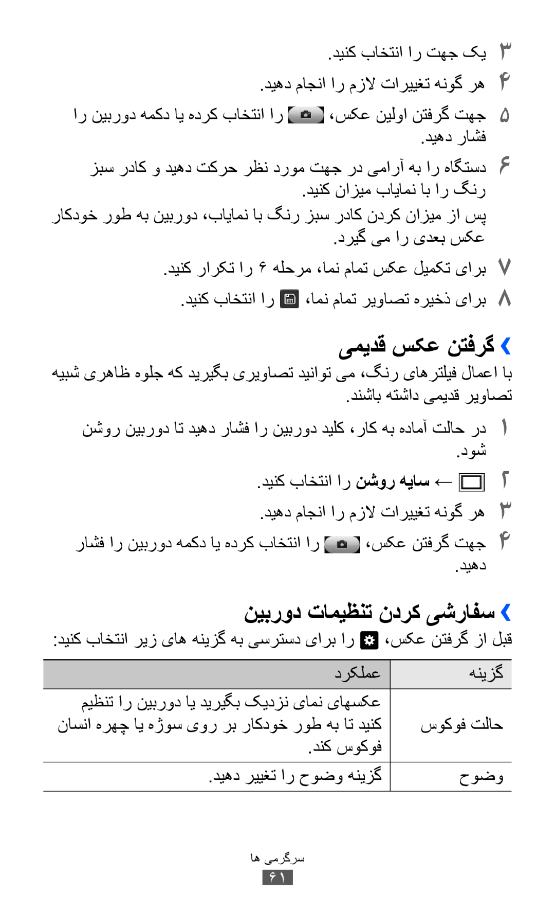 Samsung GT-S8530LIATHR, GT-S8530BAASKZ, GT-S8530BAATMC, GT-S8530LIAAFR manual یمیدق سکع نتفرگ››, نیبرود تامیظنت ندرک یشرافس ›› 