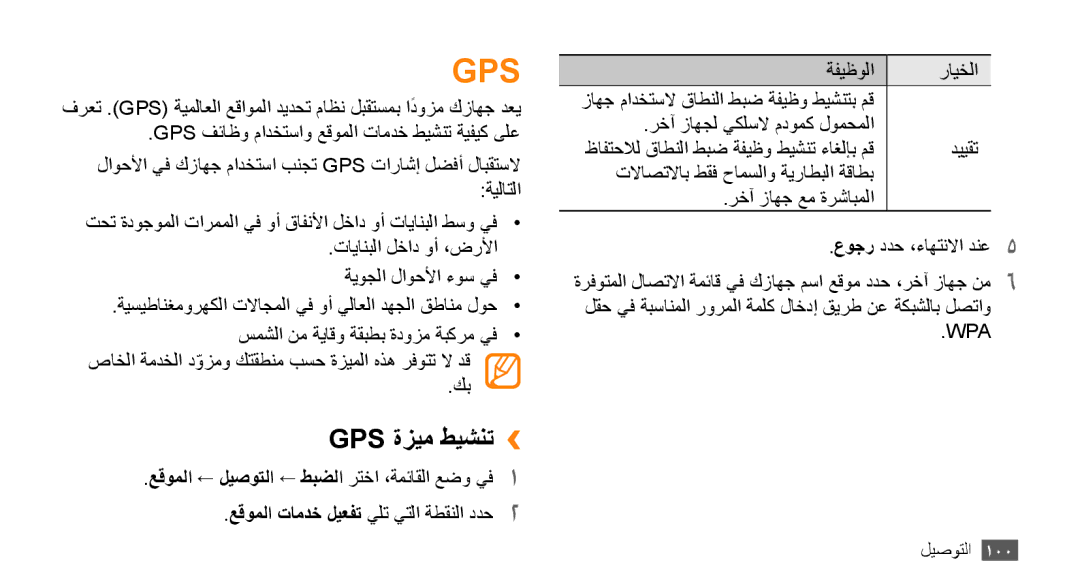 Samsung GT-S8530HKAAFR, GT-S8530BAASKZ, GT-S8530BAATMC, GT-S8530LIAAFR, GT-S8530LIAPAK, GT-S8530BAAEGY Gps ةزيم طيشنت›› 