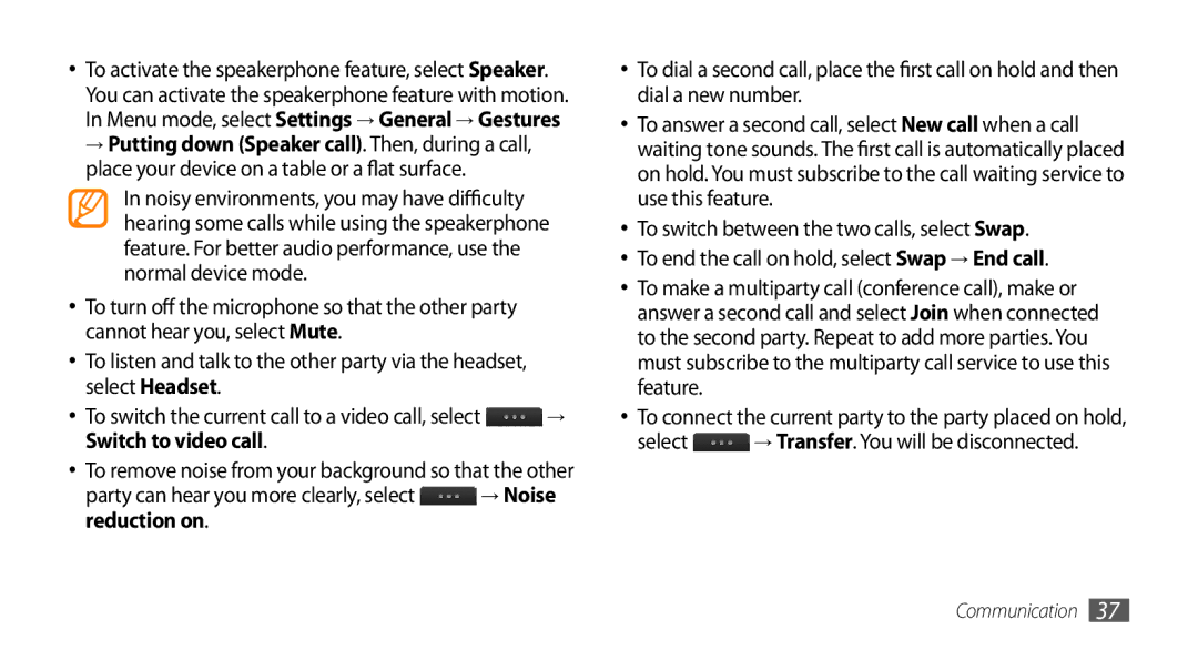 Samsung GT-S8530LIAXEV, GT-S8530BAASKZ, GT-S8530BAATMC, GT-S8530LIAAFR manual Select → Transfer. You will be disconnected 