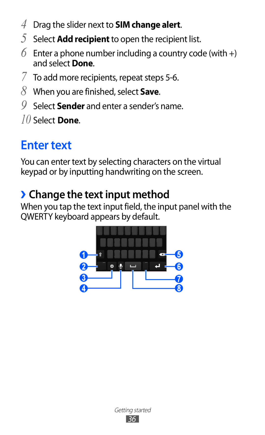 Samsung GT-S8530HKAITV, GT-S8530ISAVIA, GT-S8530HKAEPL, GT-S8530HKADBT manual Enter text, ››Change the text input method 