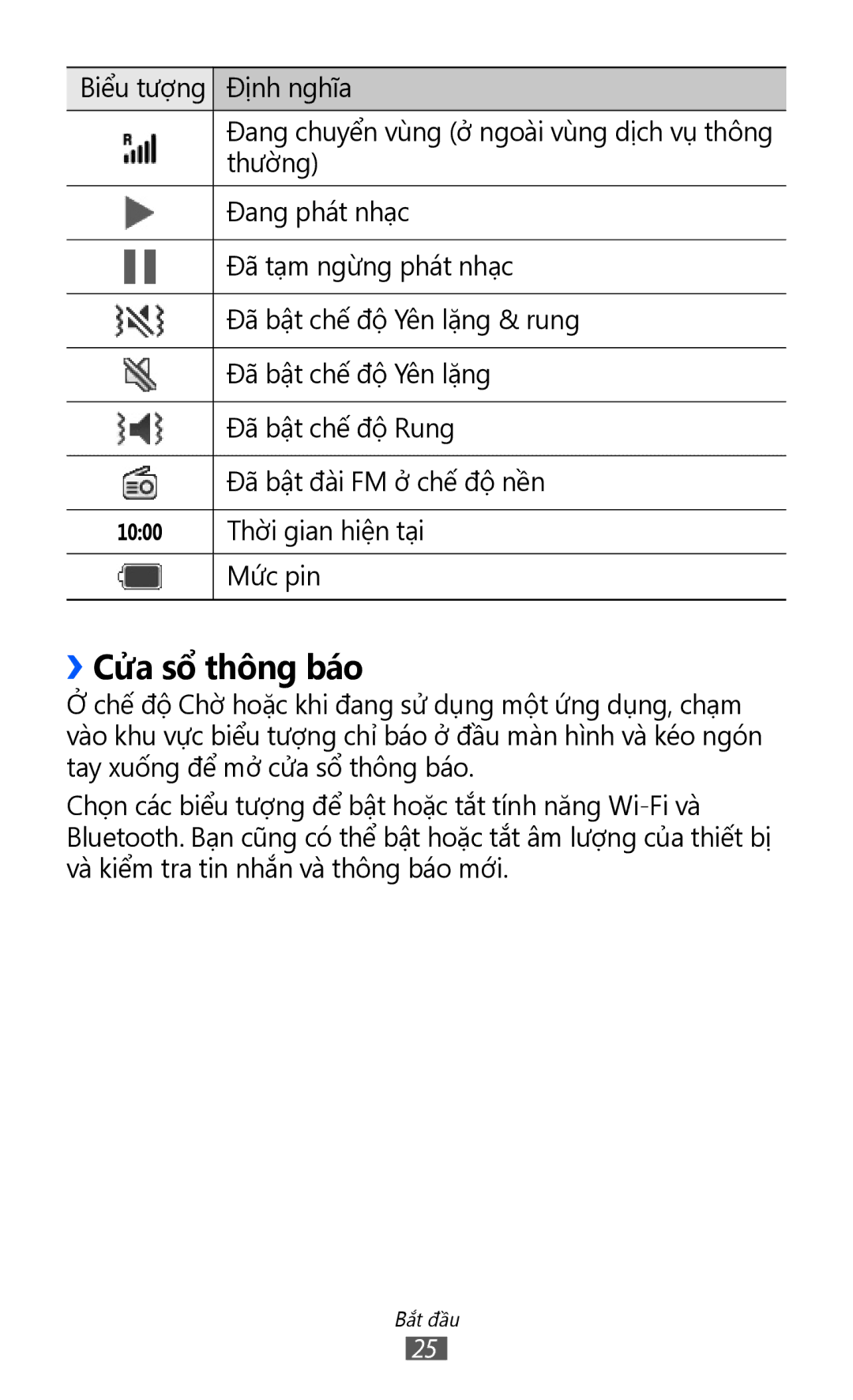 Samsung GT-S8530HKAXEV, GT-S8530ISAXEV, GT-S8530LIAXXV, GT-S8530BAAXEV, GT-S8530BAAXSA, GT-S8530LIAXEV manual ››Cửa sổ thông báo 