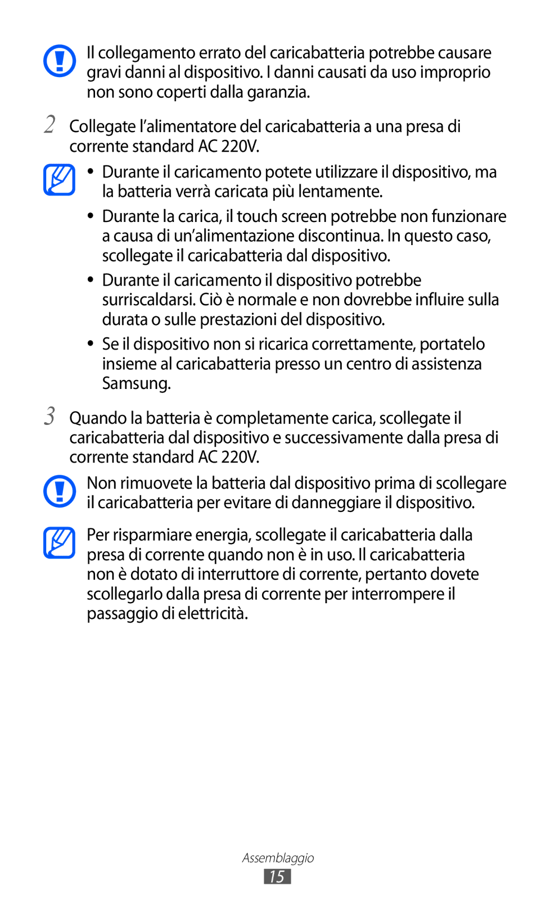 Samsung GT-S8600HKAITV, GT-S8600HKATIM, GT-S8600WSAITV manual Assemblaggio 