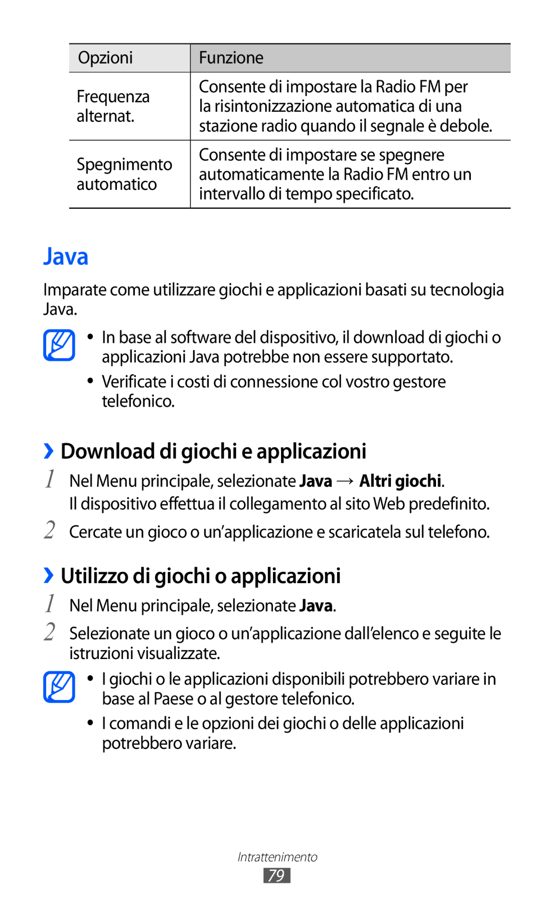 Samsung GT-S8600HKATIM, GT-S8600HKAITV manual Java, ››Download di giochi e applicazioni, ››Utilizzo di giochi o applicazioni 