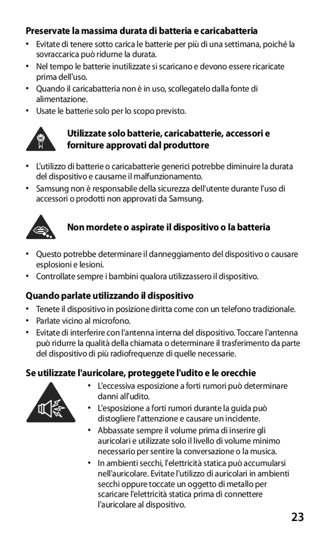 Samsung GT-S8600WSAITV manual Preservate la massima durata di batteria e caricabatteria, Parlate vicino al microfono 