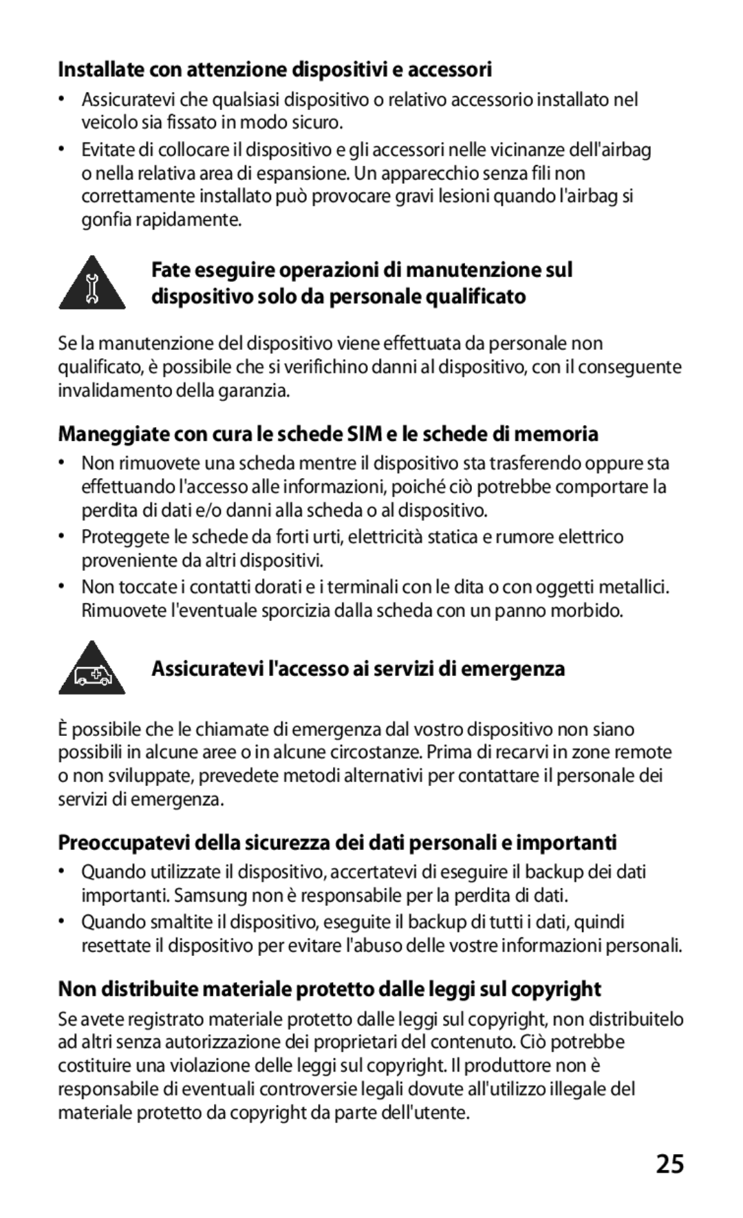 Samsung GT-S8600HKATIM Installate con attenzione dispositivi e accessori, Assicuratevi laccesso ai servizi di emergenza 