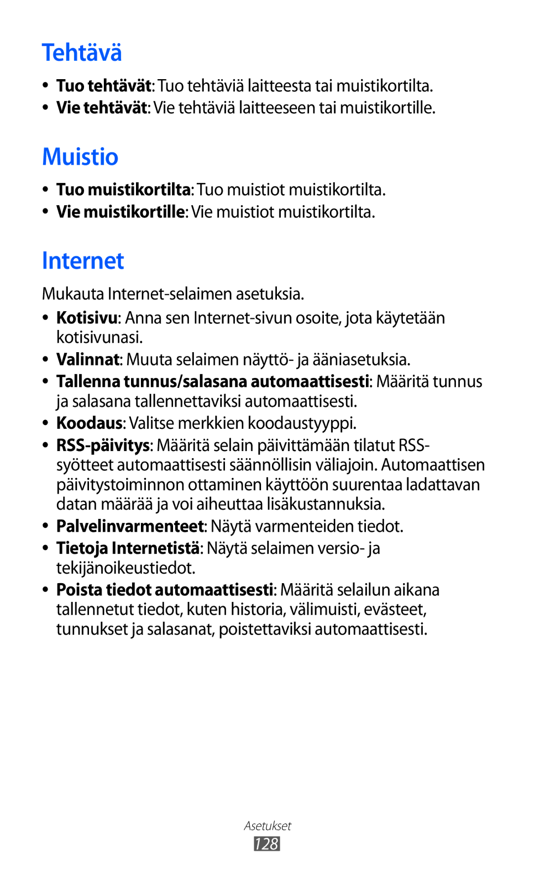 Samsung GT-S8600HKANEE manual Koodaus Valitse merkkien koodaustyyppi, Palvelinvarmenteet Näytä varmenteiden tiedot 