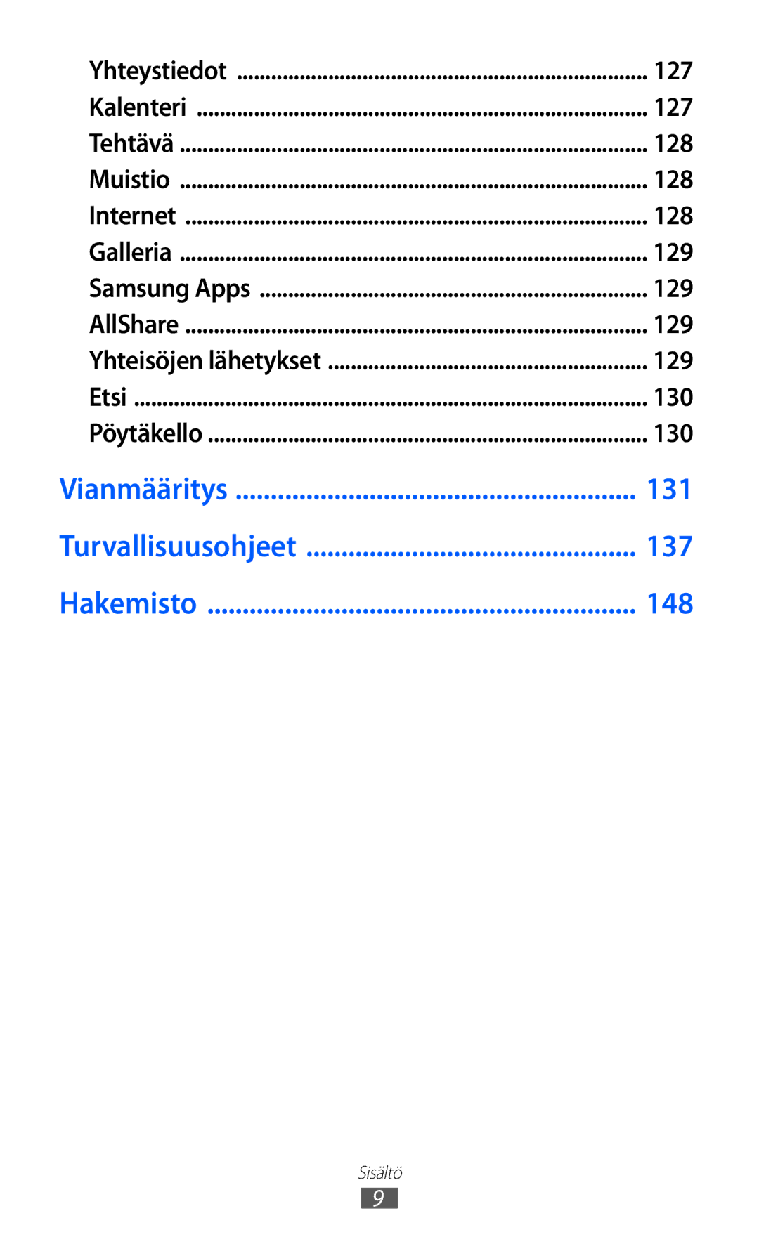 Samsung GT-S8600HKANEE manual 127, 128, 129, 130 