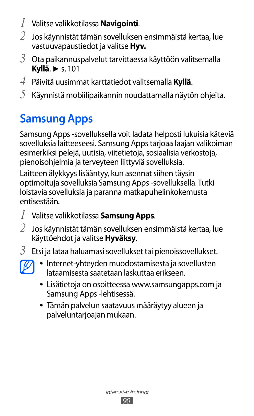 Samsung GT-S8600HKANEE manual Samsung Apps 