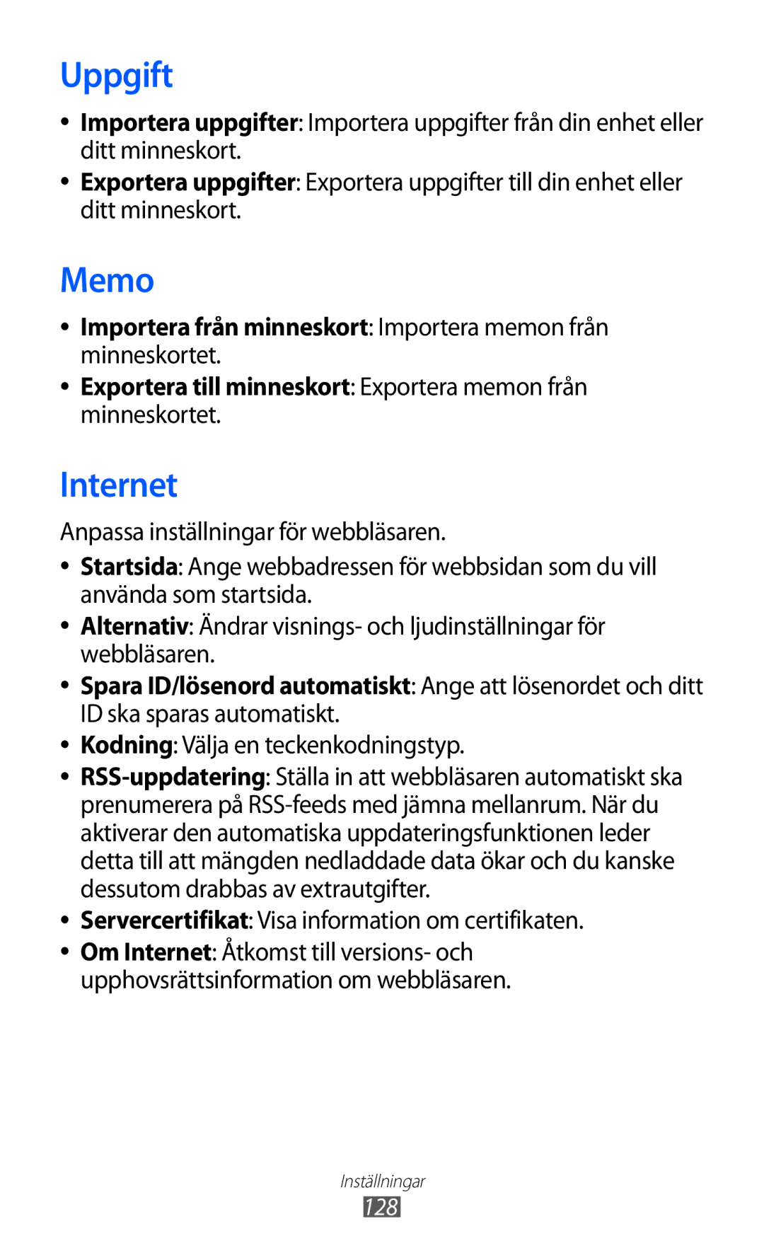 Samsung GT-S8600HKANEE manual Kodning Välja en teckenkodningstyp, Servercertifikat Visa information om certifikaten 