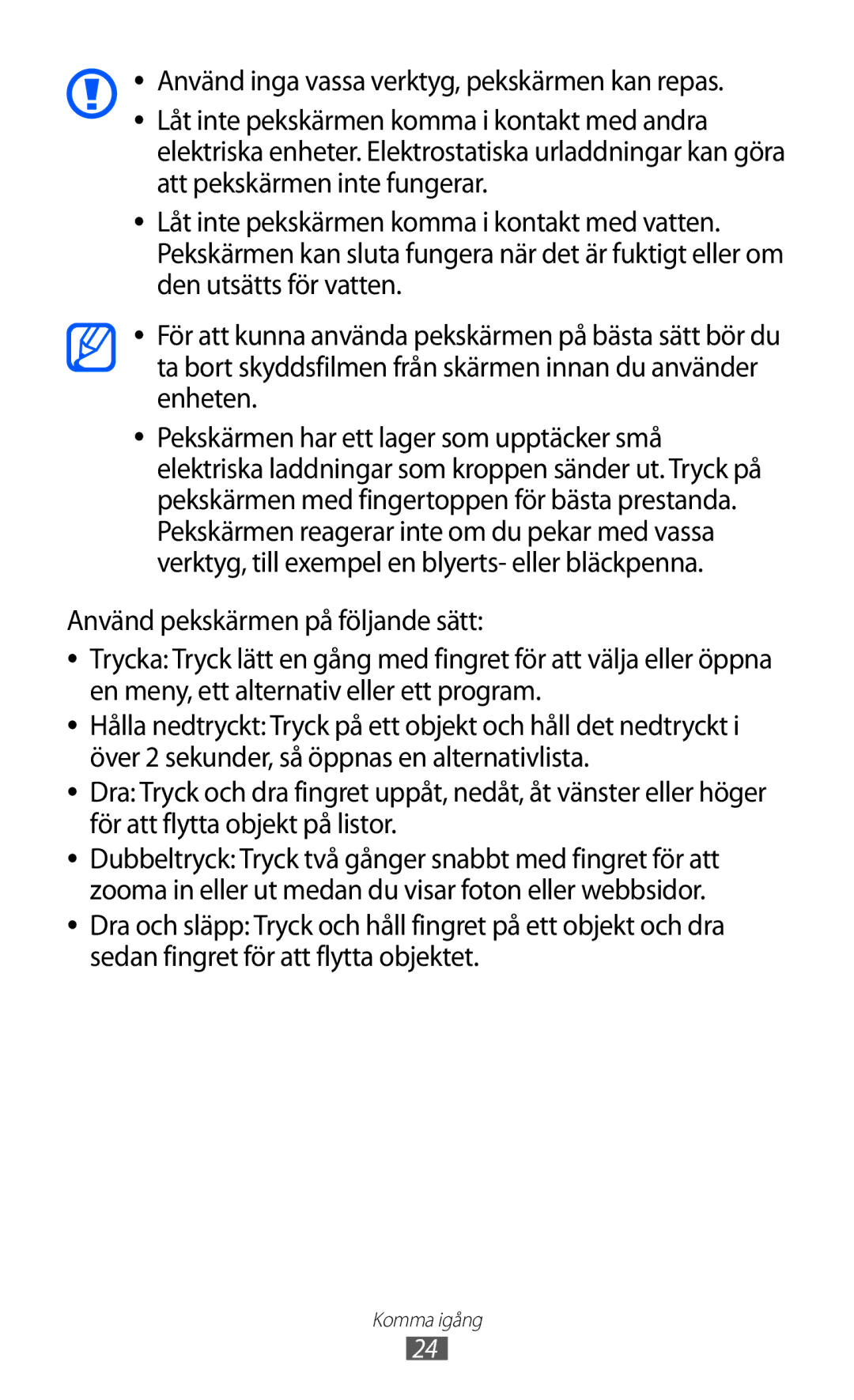 Samsung GT-S8600HKANEE manual Komma igång 