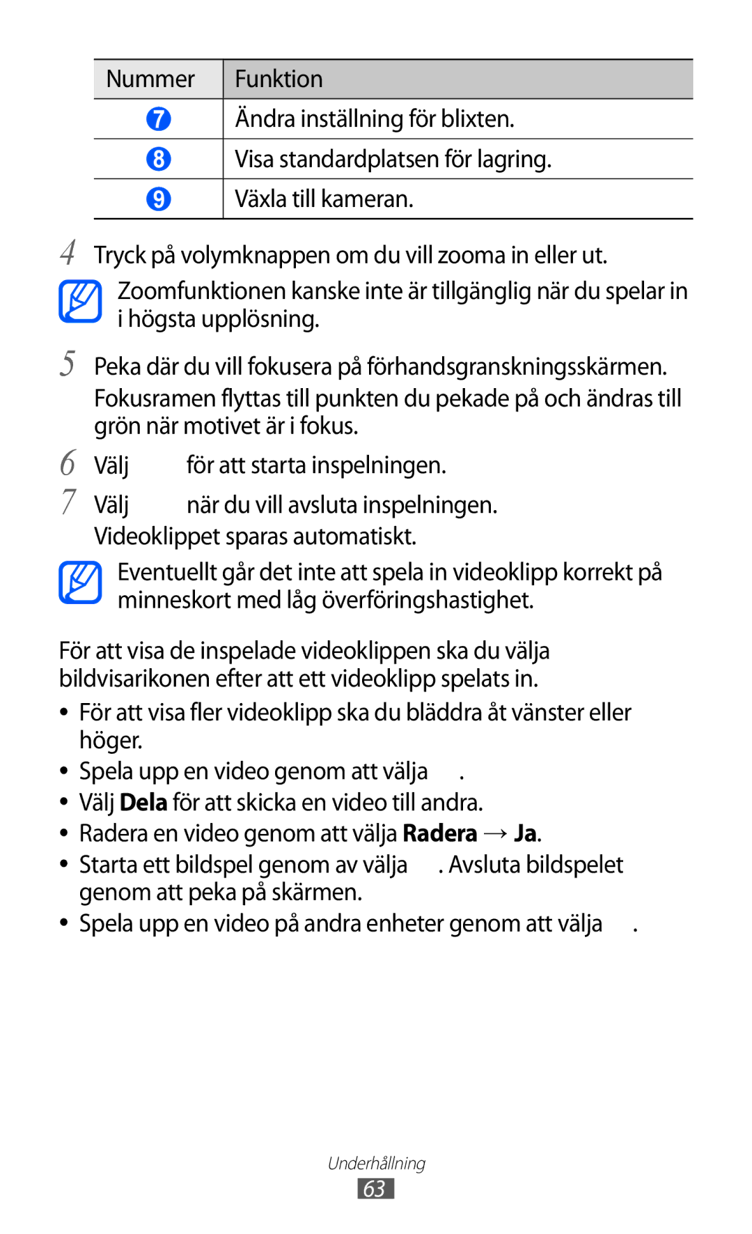 Samsung GT-S8600HKANEE manual Peka där du vill fokusera på förhandsgranskningsskärmen 