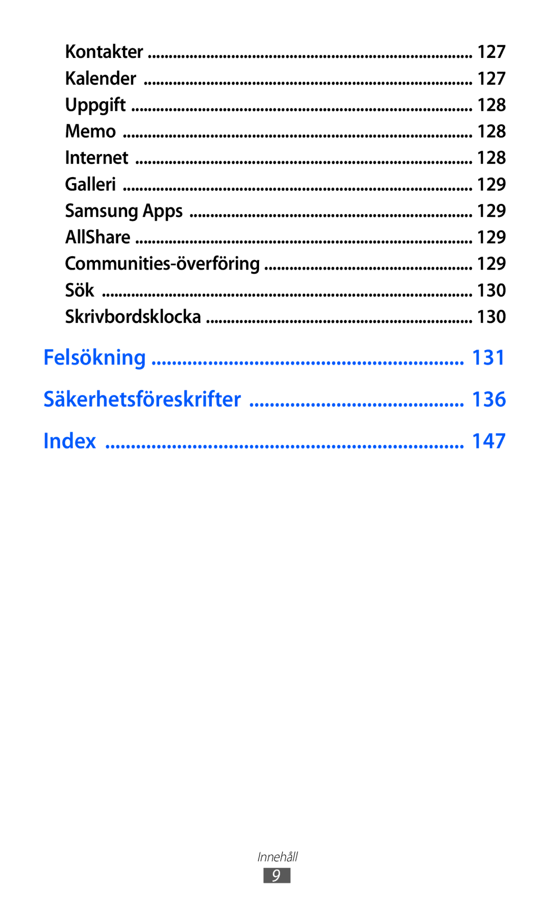 Samsung GT-S8600HKANEE manual 127, 128, 129, 130 