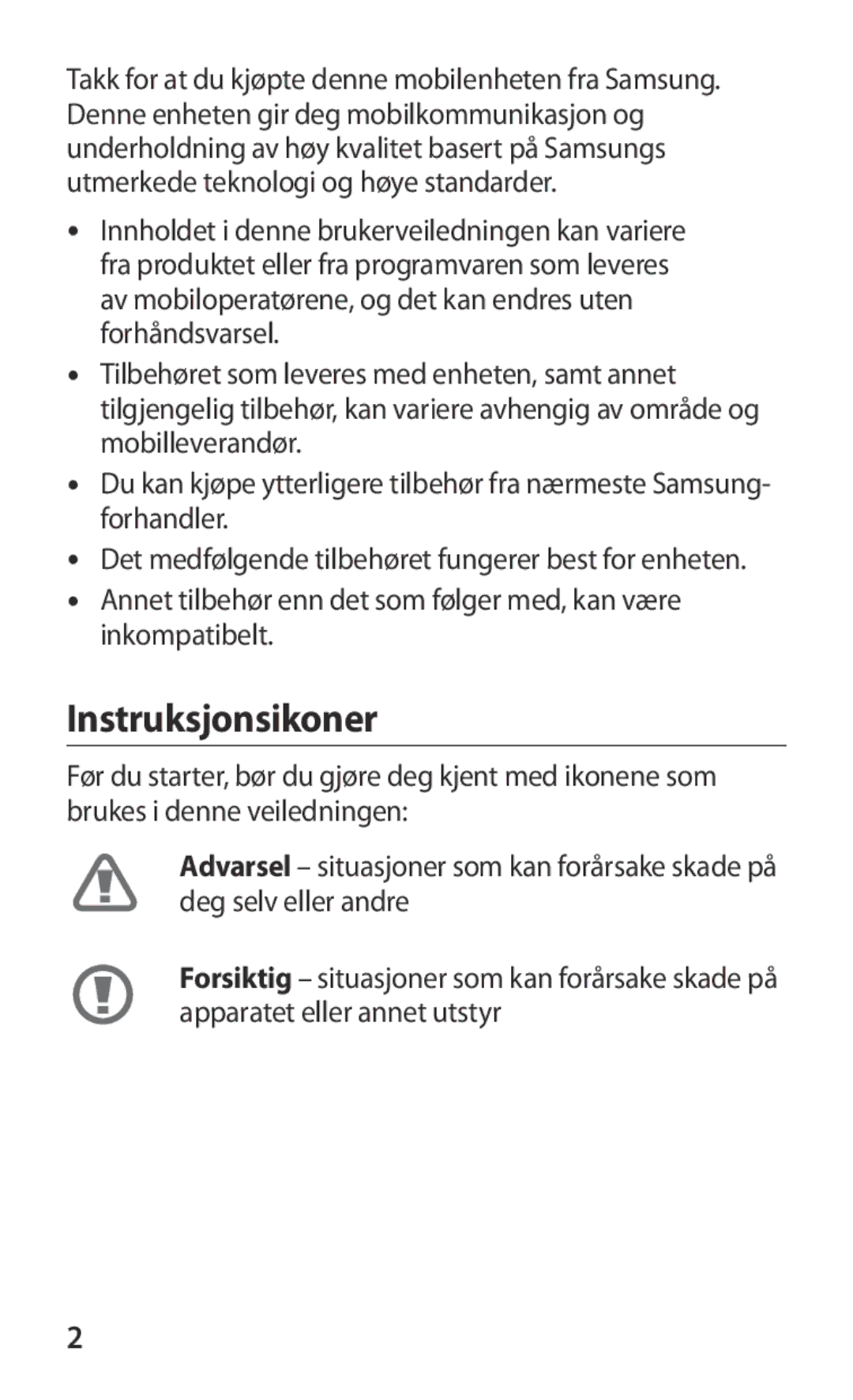 Samsung GT-S8600HKANEE manual Instruksjonsikoner 